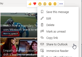 Dela en konversation från Teams
